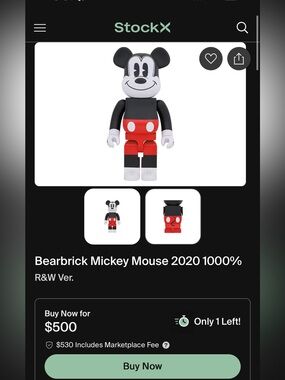 Bear Brick 1000% Mickey Mouse